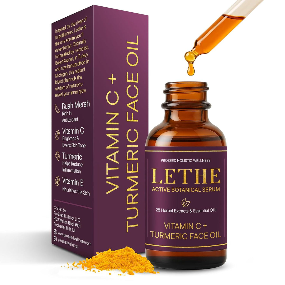 LETHE Active Botanical Serum | Vitamin C + Turmeric Face Oil