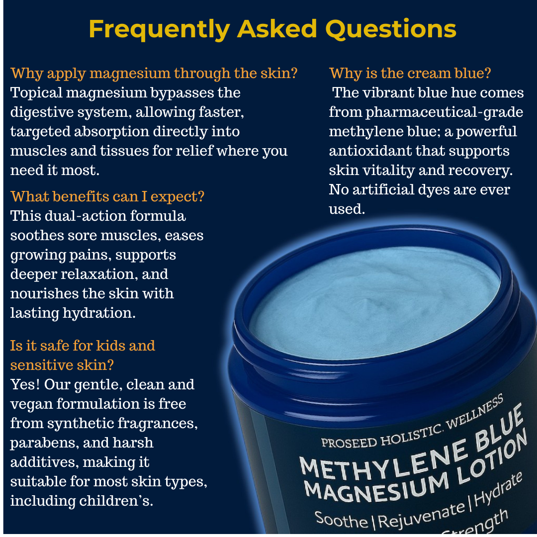 Methylene Blue Magnesium Lotion | All-Natural - VEGAN | Handmade Fresh | 2oz