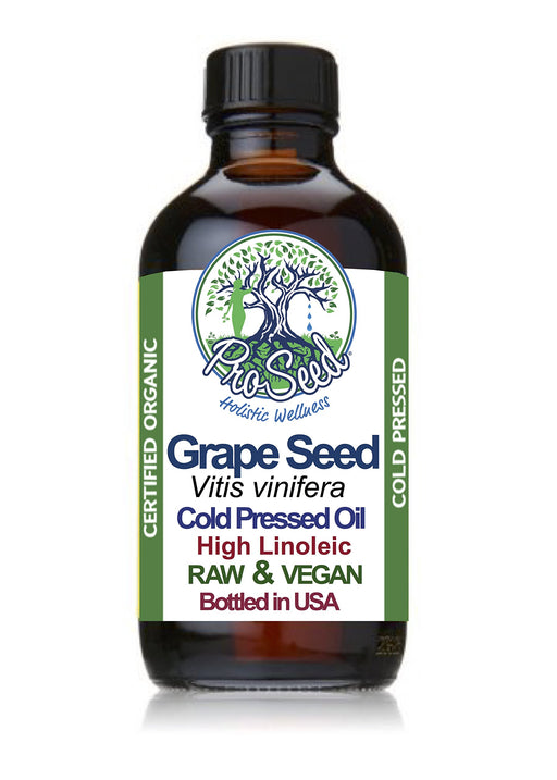 RAW Grape Seed Oil | Virgin Organic Unrefined Cold Pressed | Vitis vinifera Seed Oil | EFA Oleic Linoleic | 4oz - ProSeed Holistic Wellness