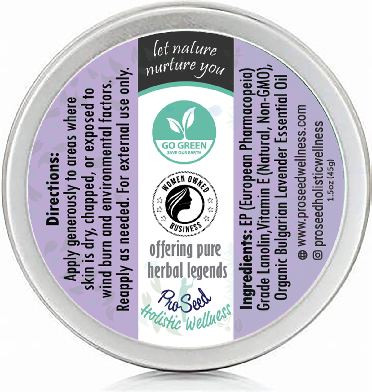 Lavender Infused Lanolin Balm with Vitamin E | 2 oz