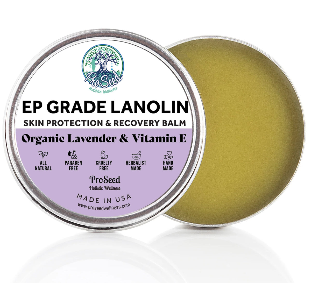 Lavender Infused Lanolin Balm with Vitamin E | 2 oz