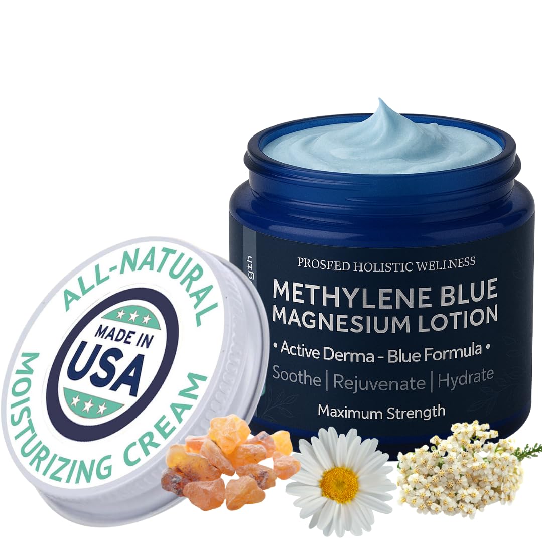 Methylene Blue Magnesium Lotion | All-Natural - VEGAN | Handmade Fresh | 2oz