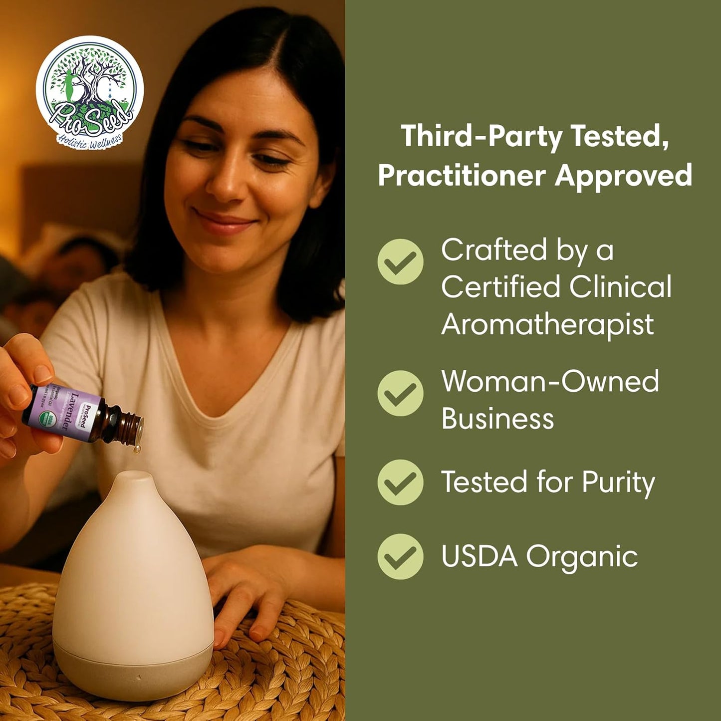ProSeed Organic Essential Oil – Steam Distilled for Aromatherapy, Calm & Skin Care – Non-GMO, Handmade 10ml (0.33oz) (Tea Tree)