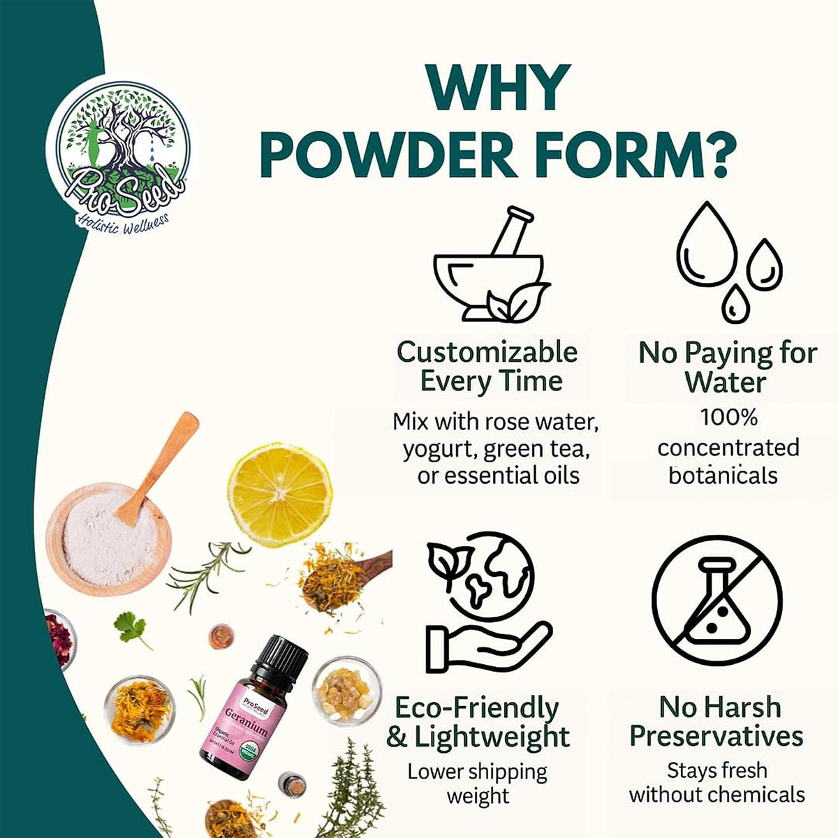 ProSeed Clay Powder Mask with Ashwagandha, Reishi, Kaolin & Bentonite – Natural Botanical Facial Cleanse with Oats & Aloe for Moisturizing & Hydrating Sensitive Skin – Skin Care Powder Facial Mask