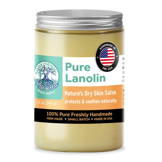 100% Pure Lanolin, Handmade in USA, Unrefined Balm, Dry & Itchy Skin, Cracked Lips, Breastfeeding, Nipple Cream, Baby Care, Moisture-Rich, Nursing Essentials & Petroleum-Free, for Hands, Face & Body