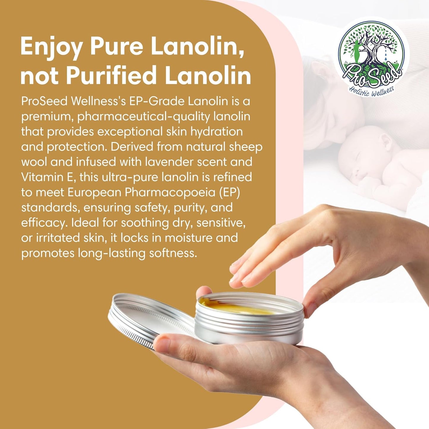 Fresh Lanolin Infused with Organic Lavender Essential Oil and Vitamin E