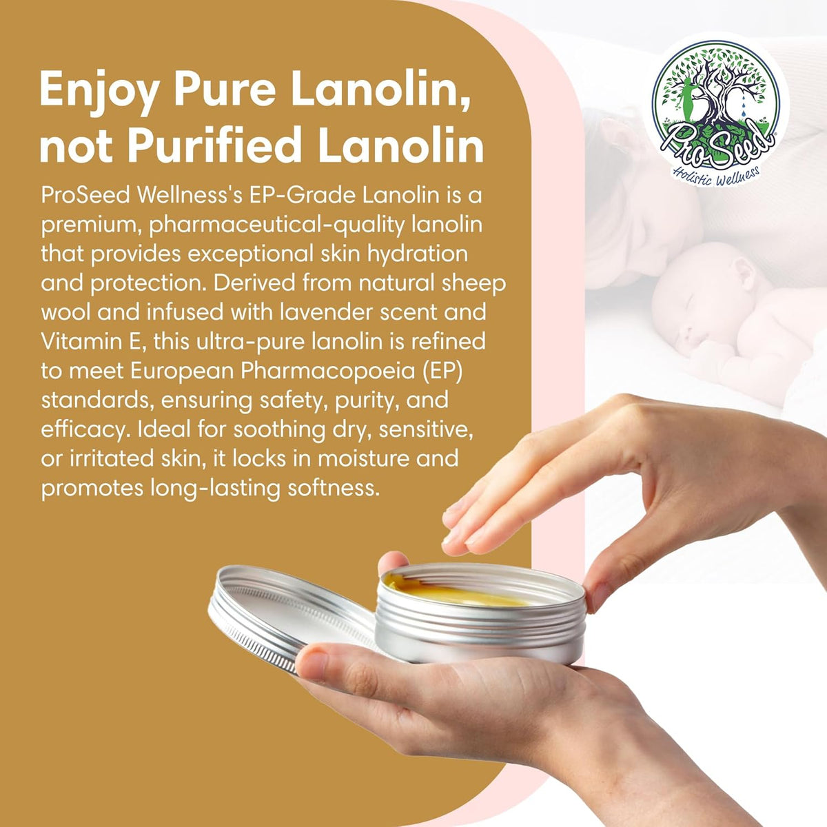 Lavender Infused Lanolin Balm with Vitamin E | 2 oz