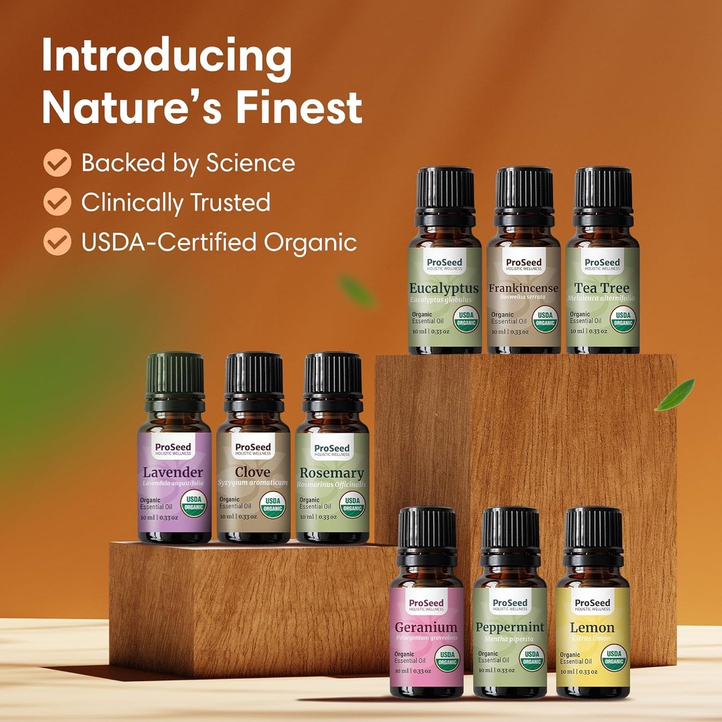 ProSeed Organic Essential Oil – Steam Distilled for Aromatherapy, Calm & Skin Care – Non-GMO, Handmade 10ml (0.33oz) (Rosemary)