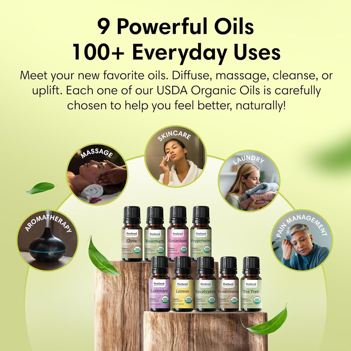 ProSeed Organic Essential Oil – Steam Distilled for Aromatherapy, Calm & Skin Care – Non-GMO, Handmade 10ml (0.33oz) (Frankincense)