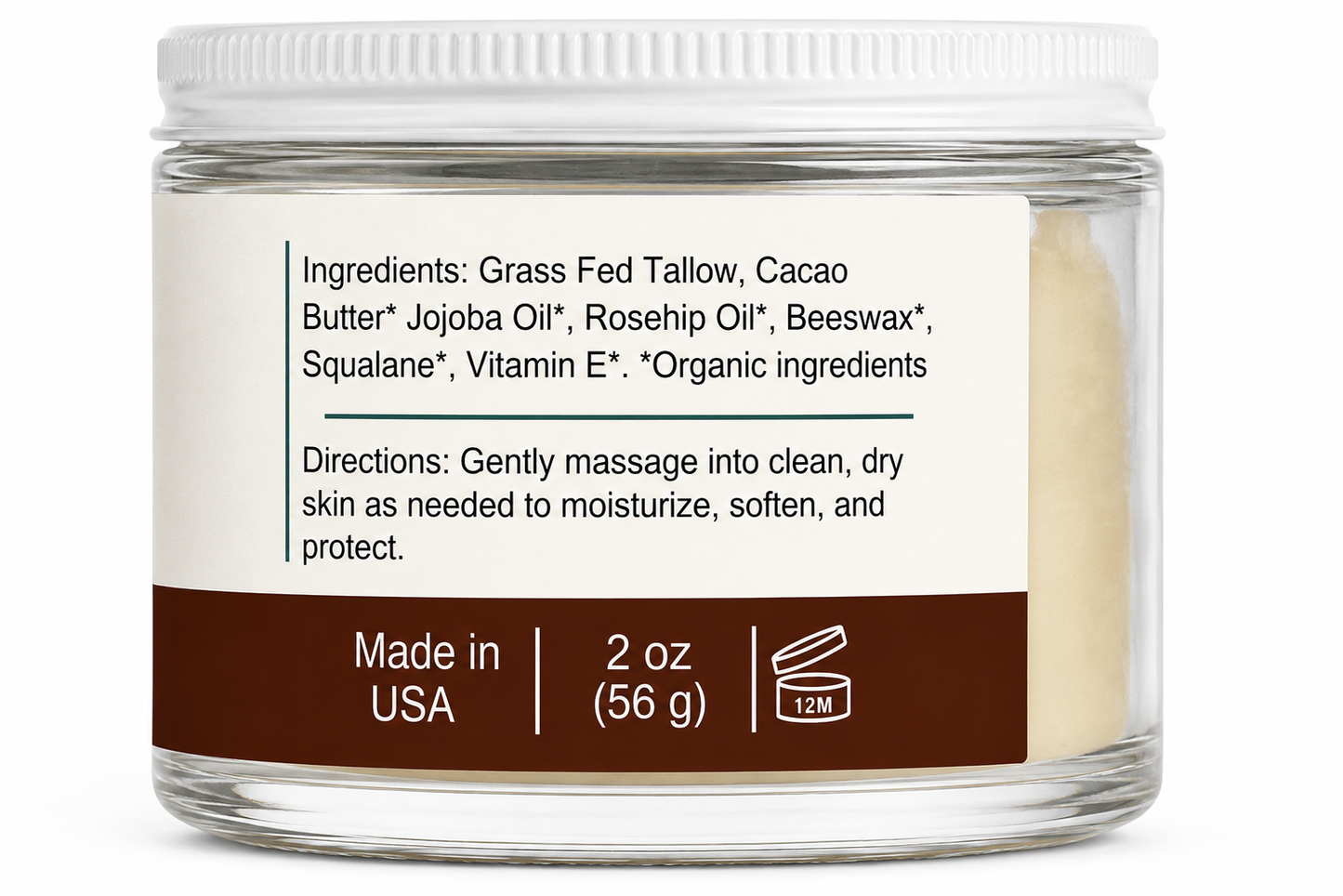 Beef Tallow for Skin, Face & Body Tallow Balm Deep Moisture for Dry Skin | Sensitive Skin, Made in USA, Holistic Wellness, Dry Skin Eczema, Psoriasis, Organic Tallow Moisturizer