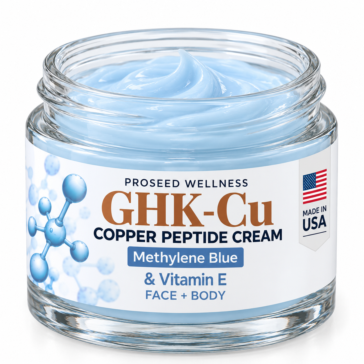 GHK-Cu Copper Peptide Cream with Methylene Blue + Multi-Peptide Complex
