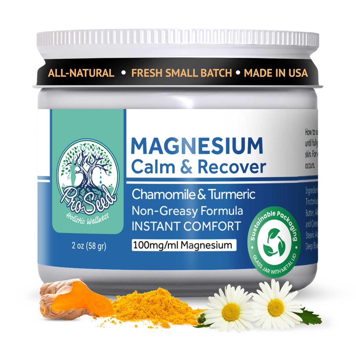 Deep Blue Magnesium Lotion | All-Natural - VEGAN | Handmade Fresh | KID SAFE | 2oz