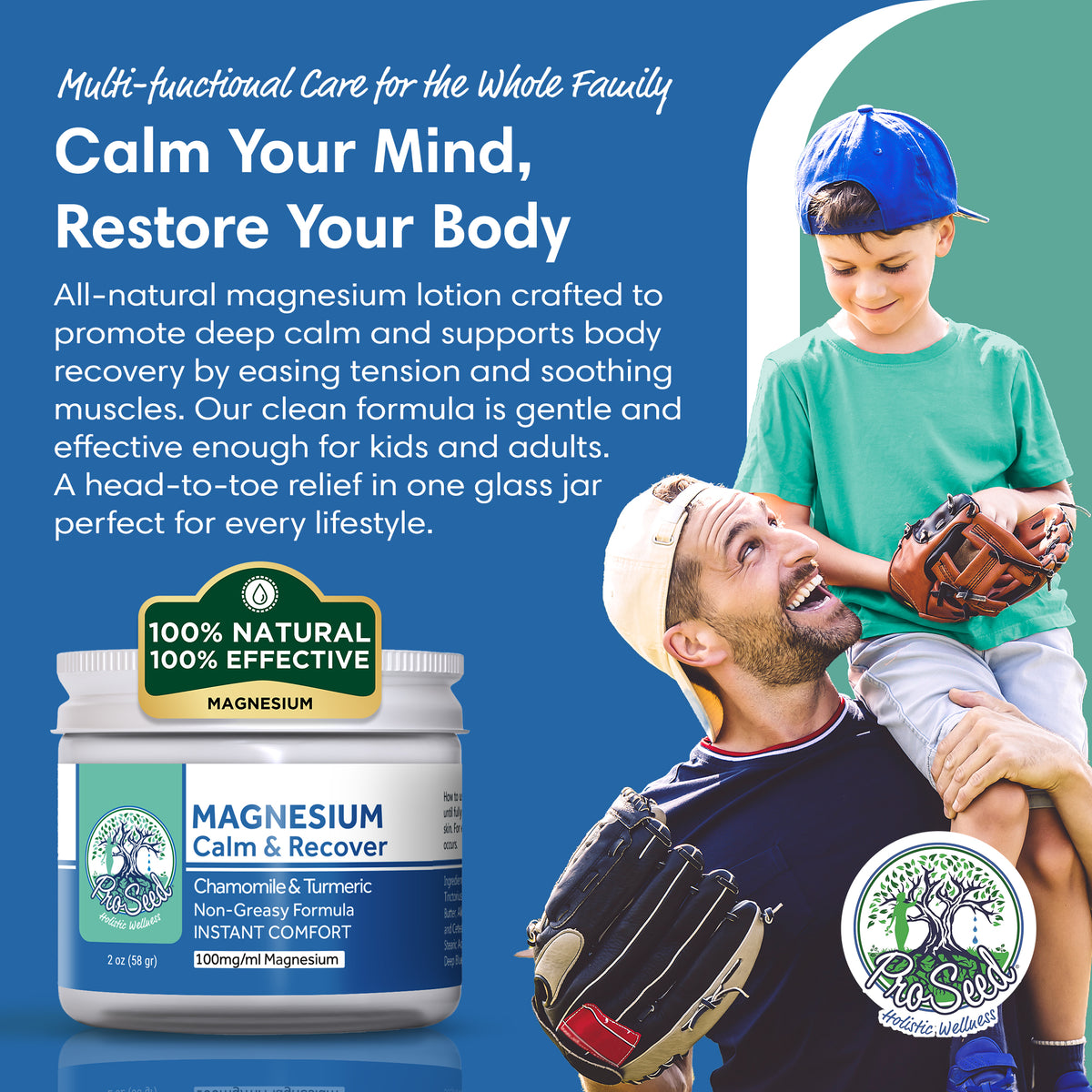 Deep Blue Magnesium Lotion | All-Natural - VEGAN | Handmade Fresh | KID SAFE | 2oz