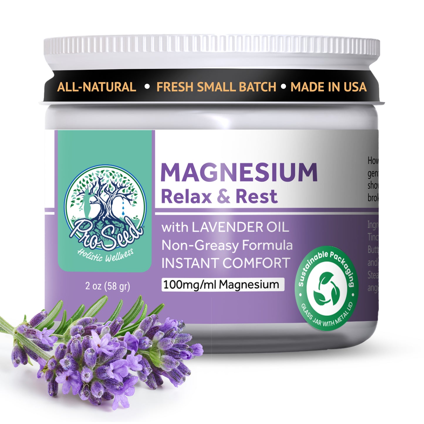 All-Natural Magnesium Lotion | VEGAN | Handmade Fresh | KID SAFE | 2oz
