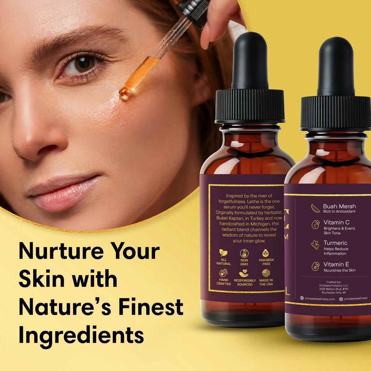 LETHE Active Botanical Serum | Vitamin C + Turmeric Face Oil