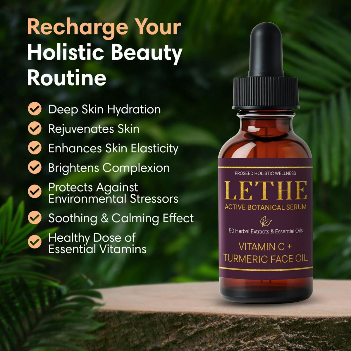 LETHE Active Botanical Serum | Vitamin C + Turmeric Face Oil