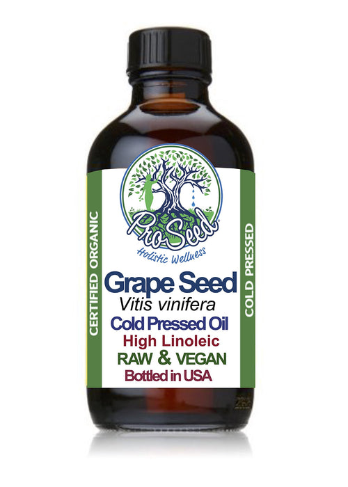 RAW Grape Seed Oil | Virgin Organic Unrefined Cold Pressed | Vitis vinifera Seed Oil | EFA Oleic Linoleic | 4oz - ProSeed Holistic Wellness