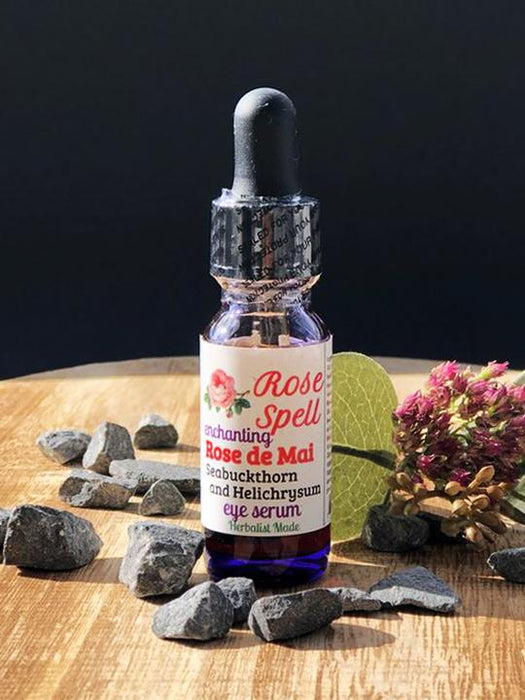 ROSE SPELL | Rose de Mai Eye Treatment | Active Botanical Serum for Dark Circles, Puffiness and Wrinkles | Herbalist Made | Rose Essential Oil Blend |